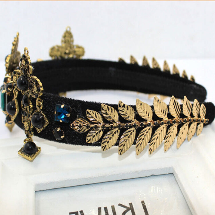 Cross Rhinestone Fabric Headband L3893
