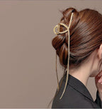 Cross Tassel Rhinestone Hair Clip L3931