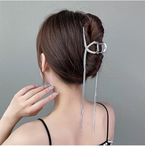 Cross Tassel Rhinestone Hair Clip L3931