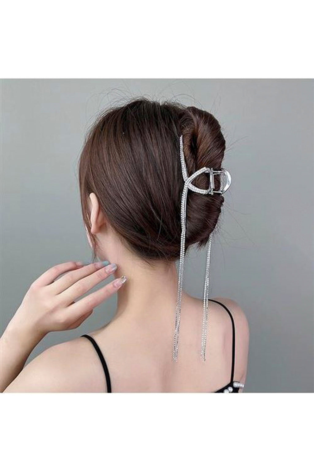 Cross Tassel Rhinestone Hair Clip L3931