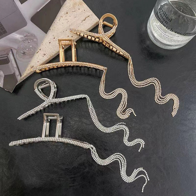 Cross Tassel Rhinestone Hair Clip L3931