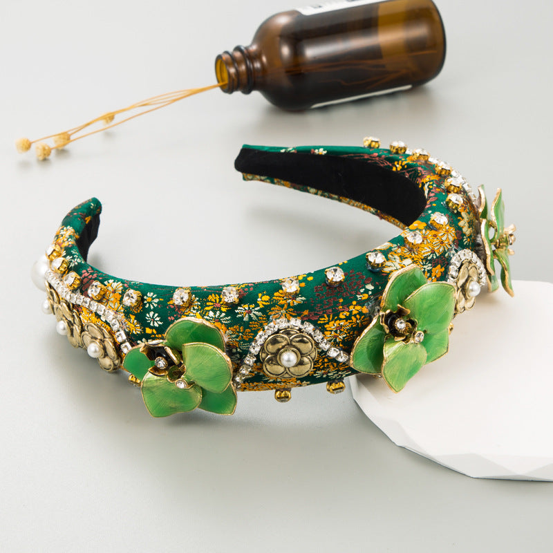 Floral Baroque Rhinestone Headband L3950