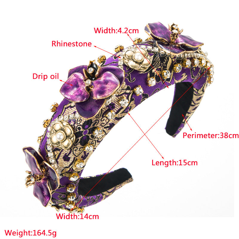 Floral Baroque Rhinestone Headband L3950