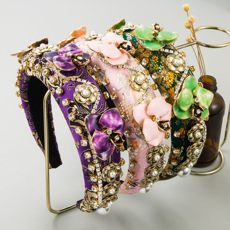 Floral Baroque Rhinestone Headband L3950
