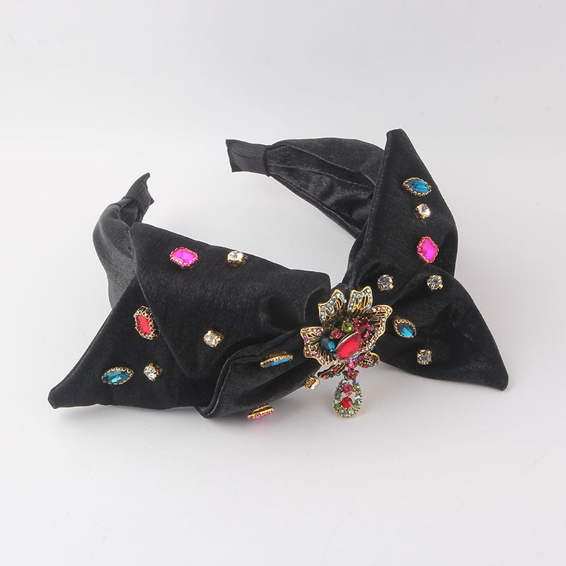 Baroque Rhinestone Bow Headband L3986