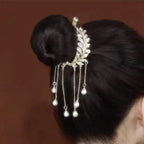 Ears Of Wheat Rhinestone Tassel Hair Clip L4010