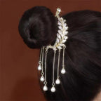 Ears Of Wheat Rhinestone Tassel Hair Clip L4010