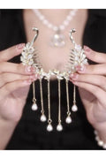 Ears Of Wheat Rhinestone Tassel Hair Clip L4010