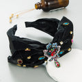 Rose Rhinestone Velvet Headband L4011
