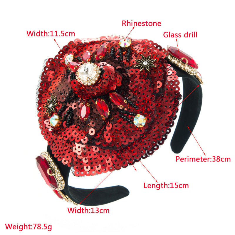 Rose Sequin Headband L4013
