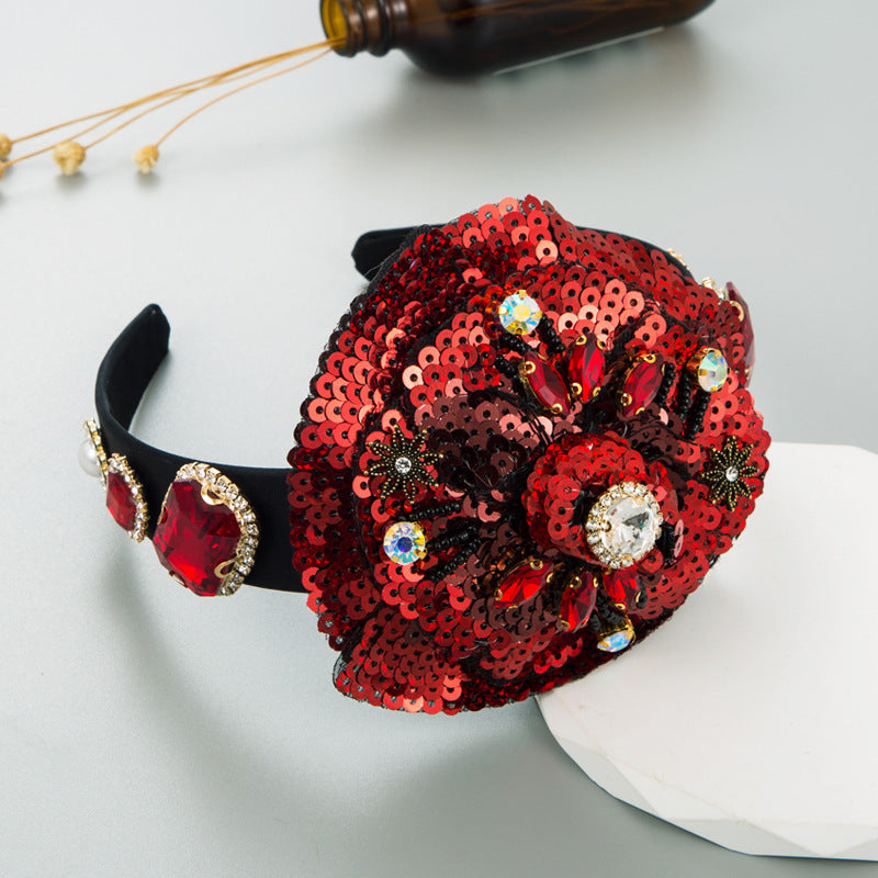 Rose Sequin Headband L4013