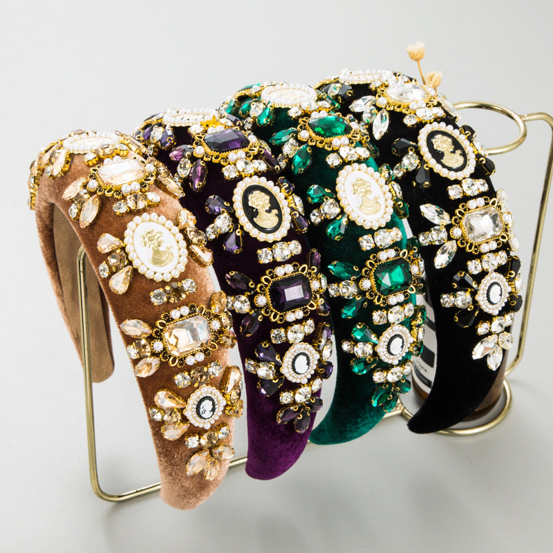 Baroque Rhinestone Sponge Headband L4017