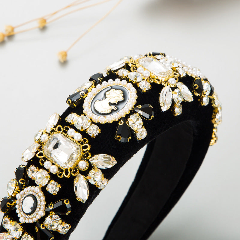Baroque Rhinestone Sponge Headband L4017
