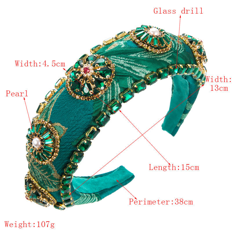 Baroque Rhinestone Embroidery Headband L4033