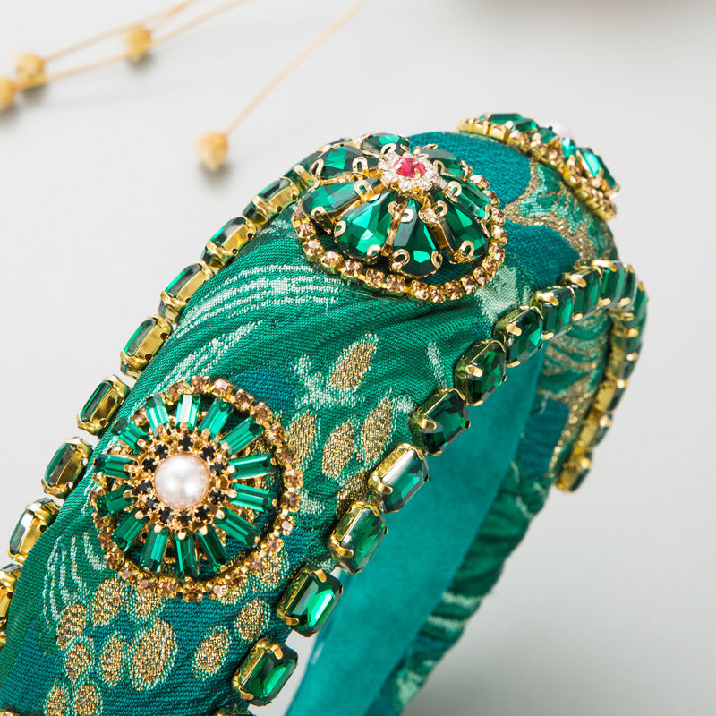 Baroque Rhinestone Embroidery Headband L4033
