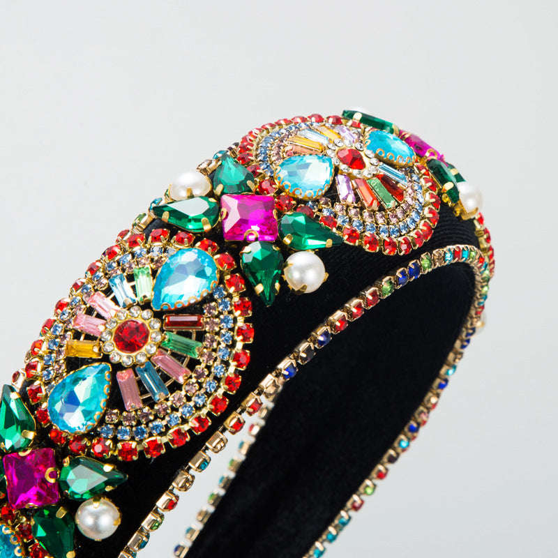 Baroque Rhinestone Sponge Headband L4050