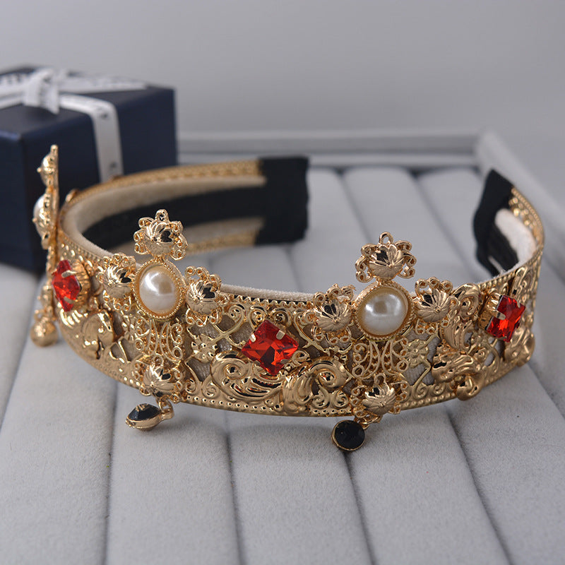 Baroque Cross Pearl Fabric Headband L4057