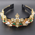 Baroque Cross Pearl Fabric Headband L4058