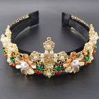 Baroque Cross Pearl Fabric Headband L4058