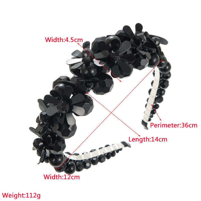 Floral Crystal Bead Headband L4066
