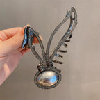 Bunny Ear Rhinestone Pearl Hair Clip L4106