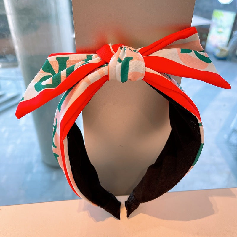 Bow Floral Fabric Headband L4112