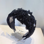 Floral Seed Bead Fabric Headband L4120