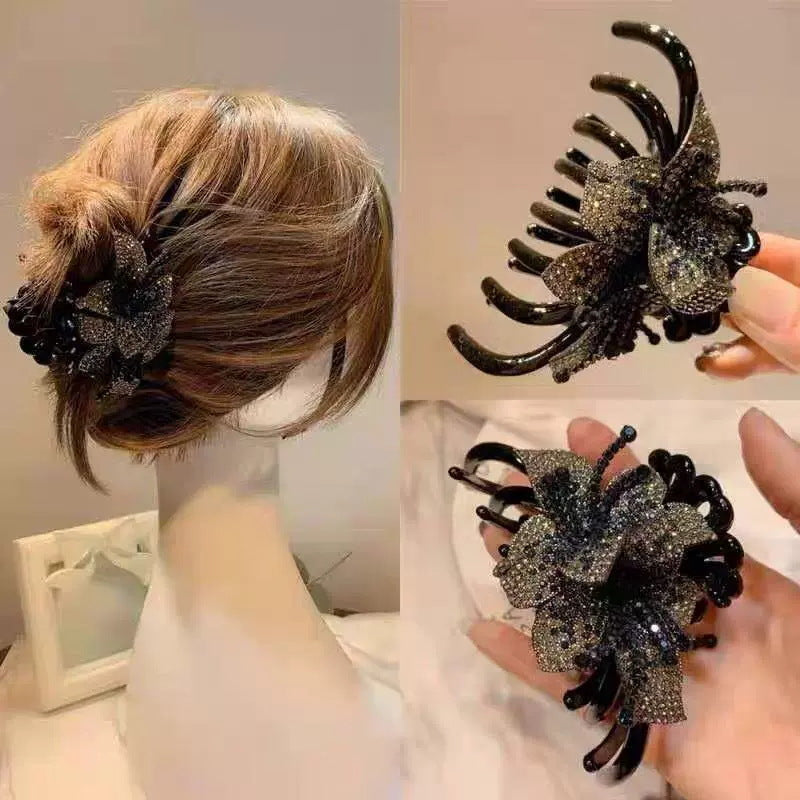 Floral Rhinestone Hair Clip L4128