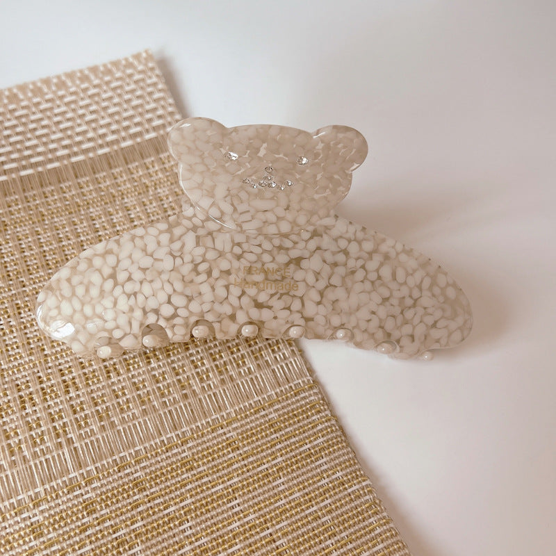 Bear Spotted Acrylic Hair Clip L4136