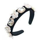 Floral Pearl Glass Drill Headband L4143