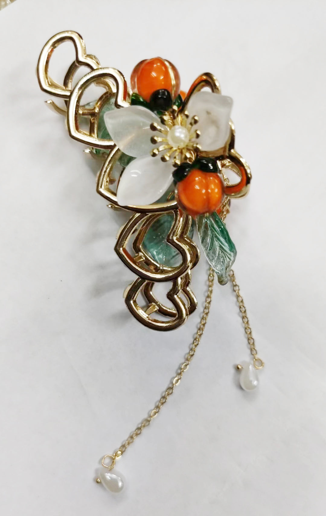 Floral Heart Tassel Hair Clip L4153
