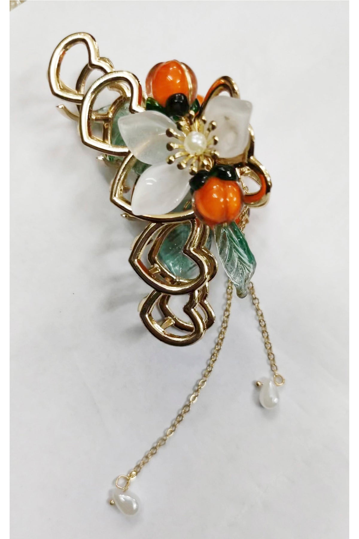 Floral Heart Tassel Hair Clip L4153
