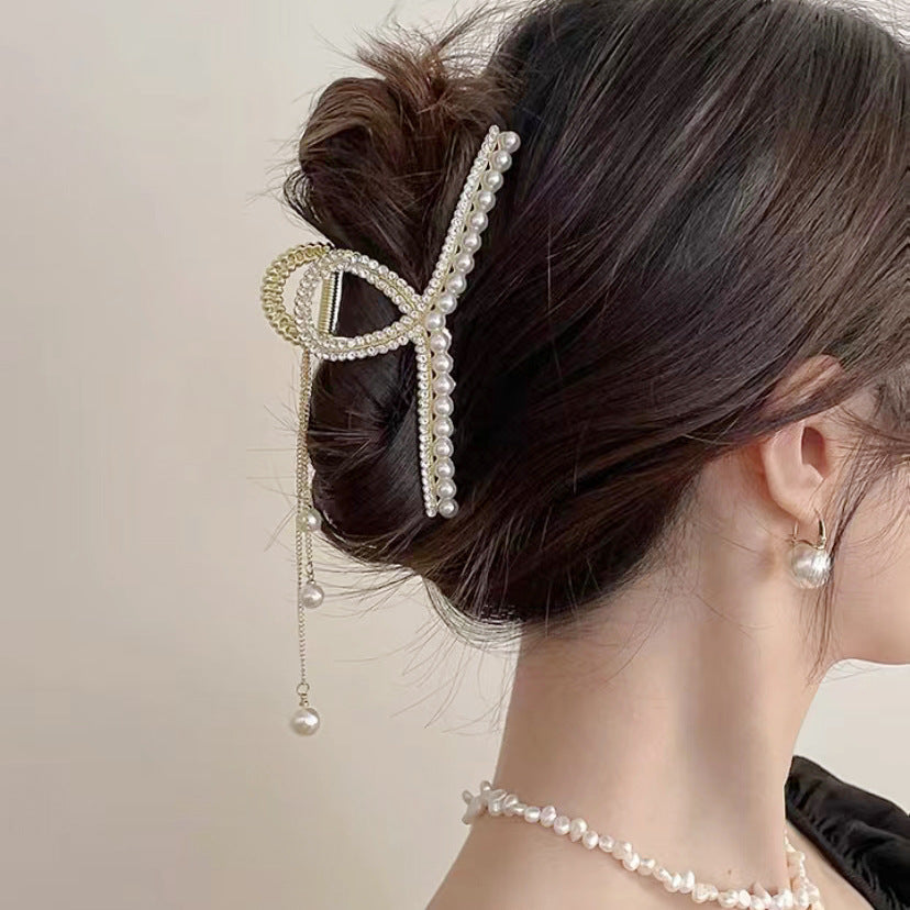 Pearl Tassel Alloy Hair Clip L4157