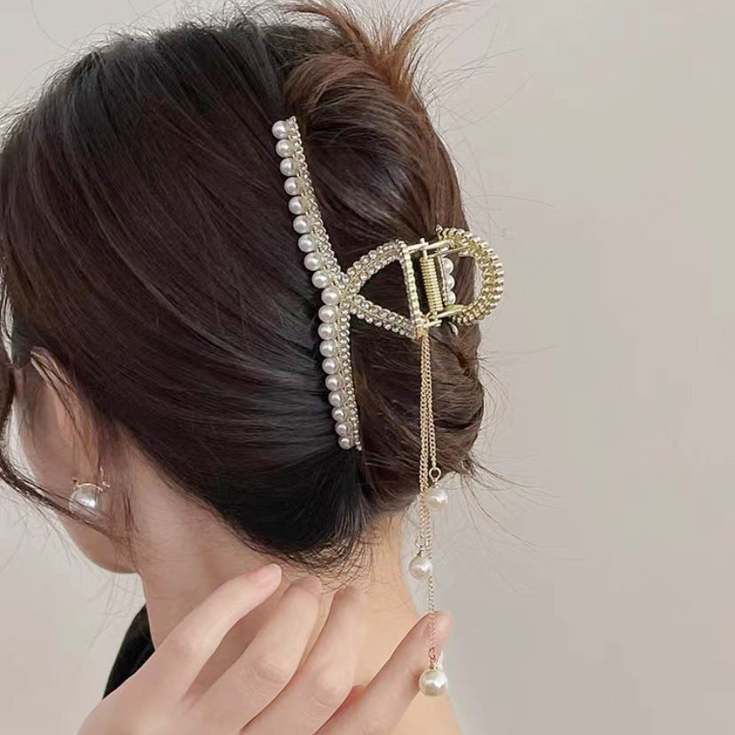 Pearl Tassel Alloy Hair Clip L4157