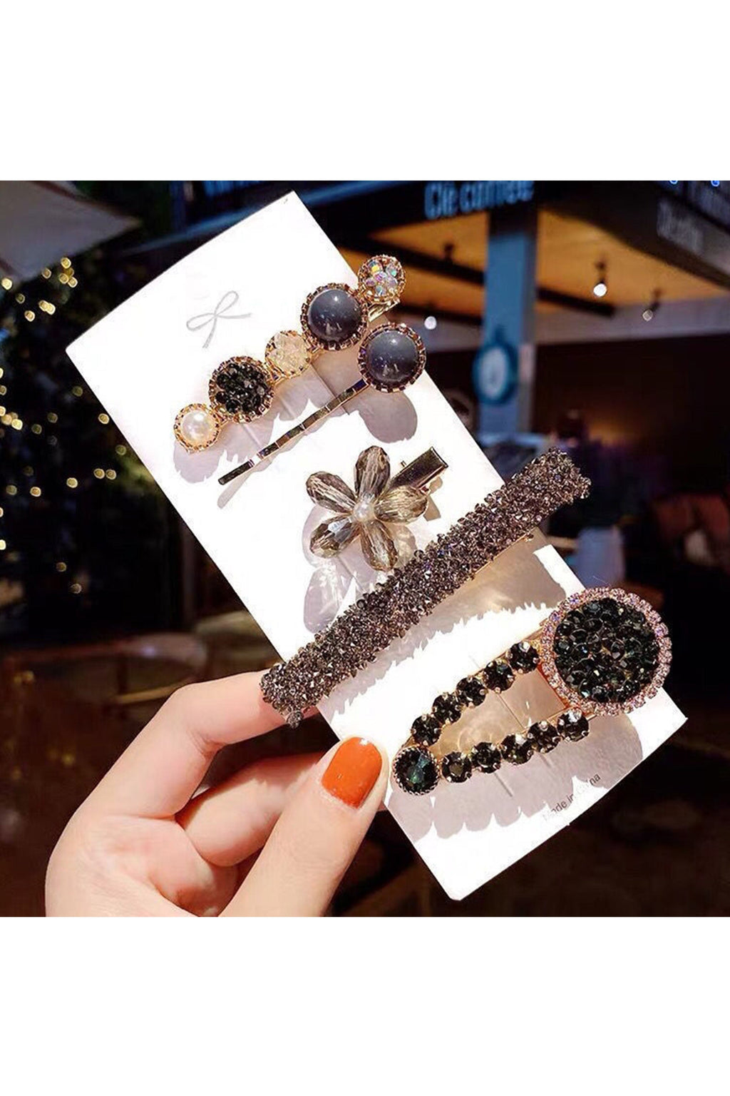 Geometry Rhinestone Hair Clip Set L4165