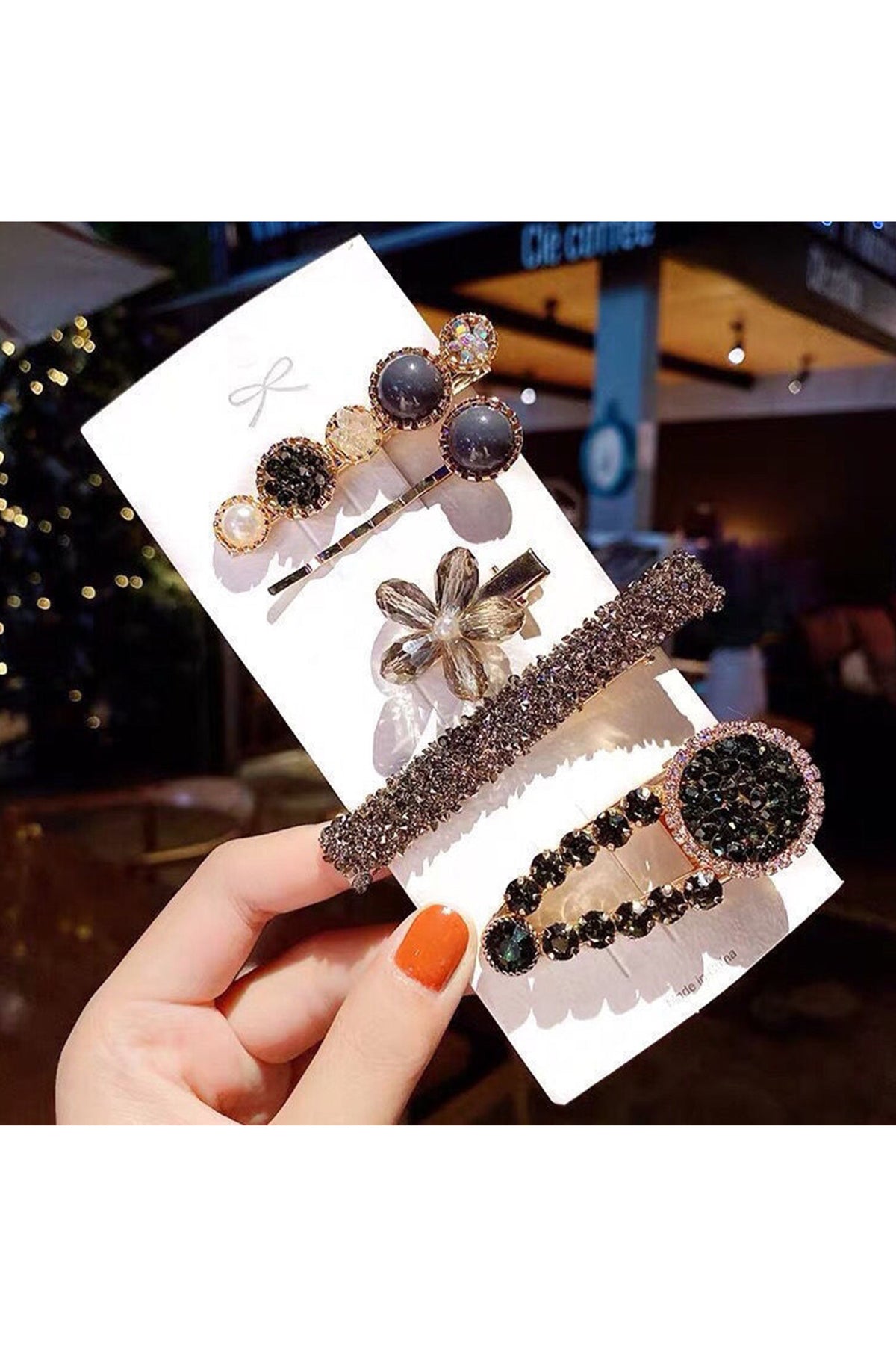 Geometry Rhinestone Hair Clip Set L4165