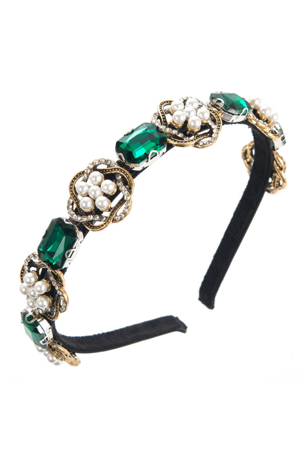 Baroque Pearl Glass Drill Headband L4180