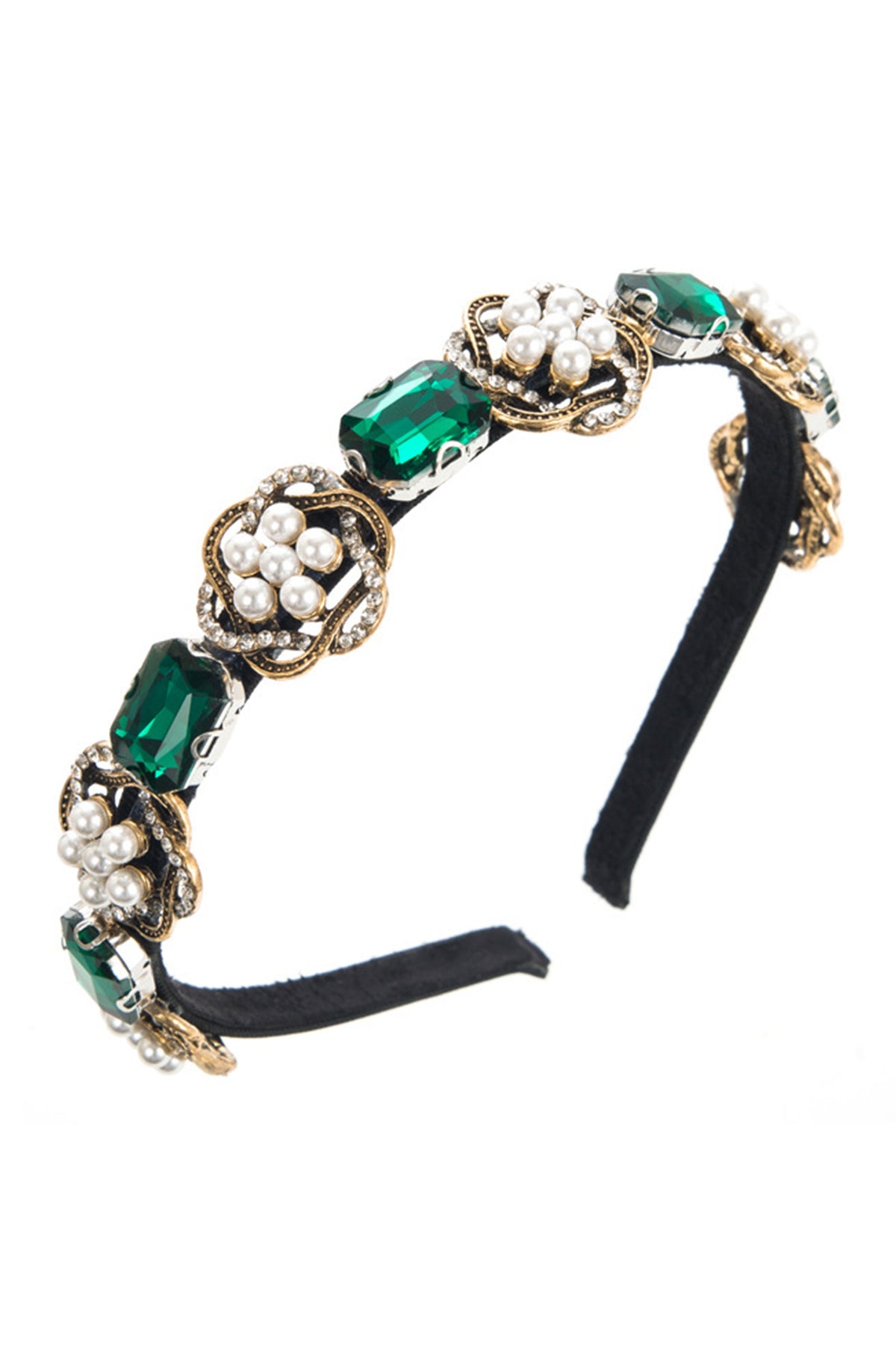 Baroque Pearl Glass Drill Headband L4180