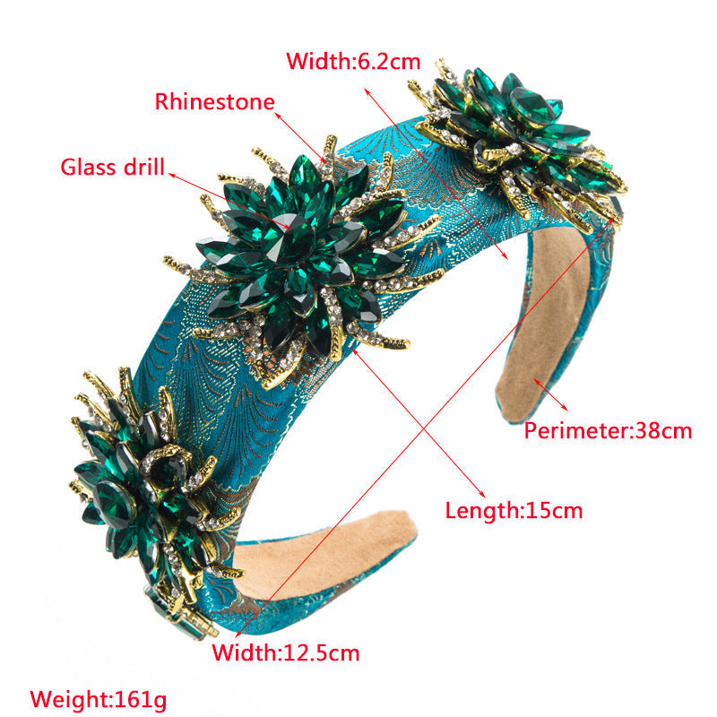 Flower Glass Drill Headband L4240