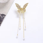 Butterfly Rhinestone Tassel Hair Clip L4242
