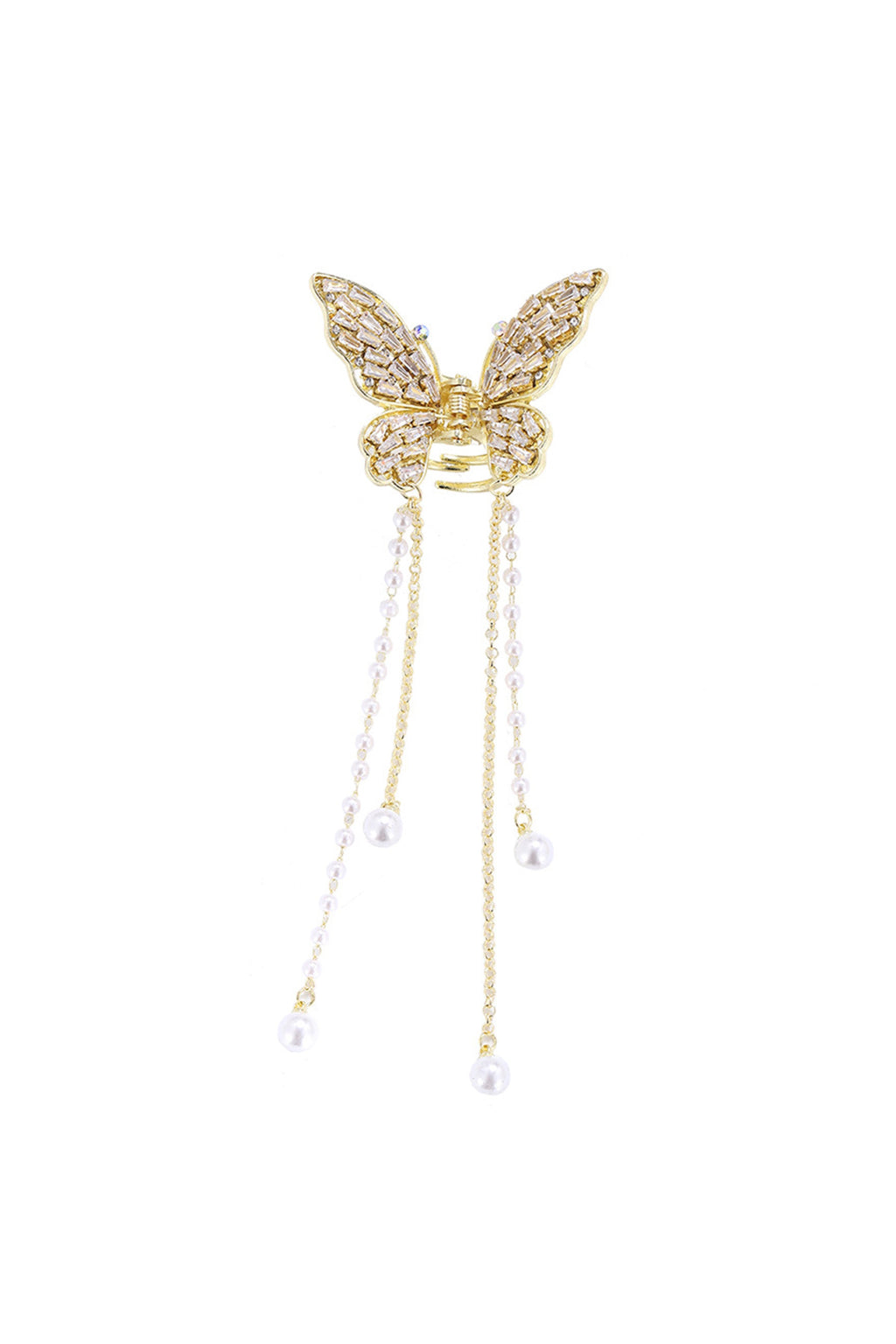 Butterfly Rhinestone Tassel Hair Clip L4242