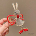 Bunny Bow Rhinestone Hair Clip L4253