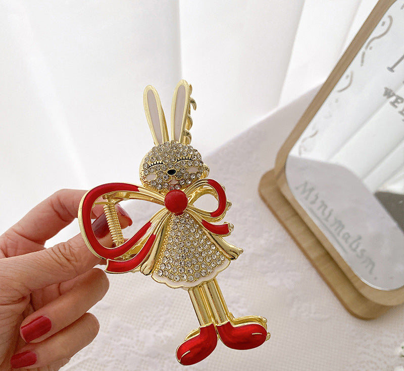 Bunny Bow Rhinestone Hair Clip L4253