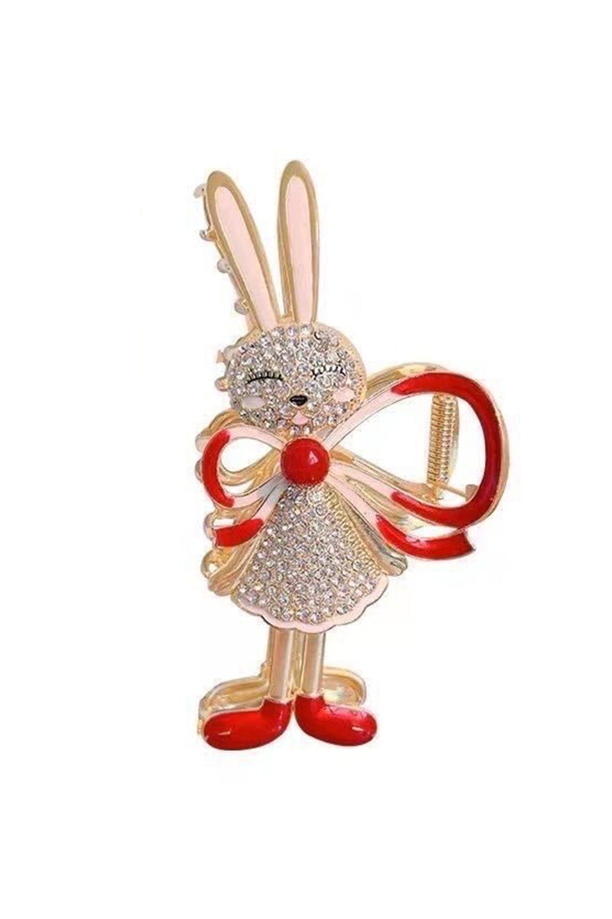 Bunny Bow Rhinestone Hair Clip L4253