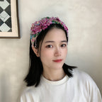 Floral Sequins Tassel Headband L4309