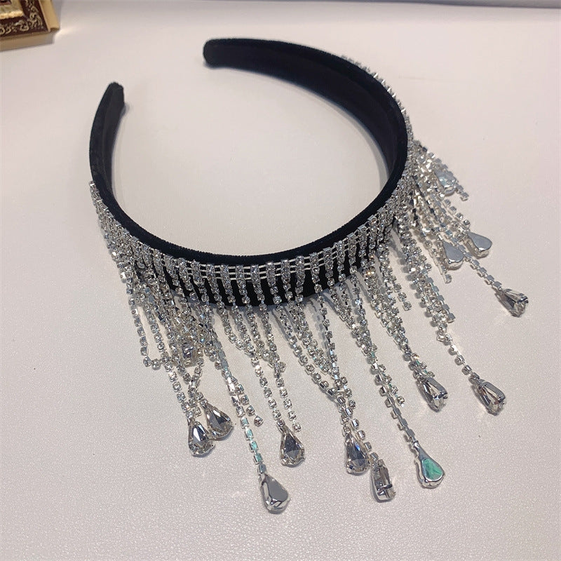 Teardrop Tassel Rhinestone Headband L4310