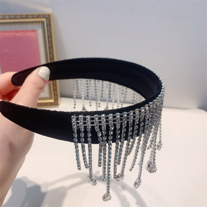Teardrop Tassel Rhinestone Headband L4310
