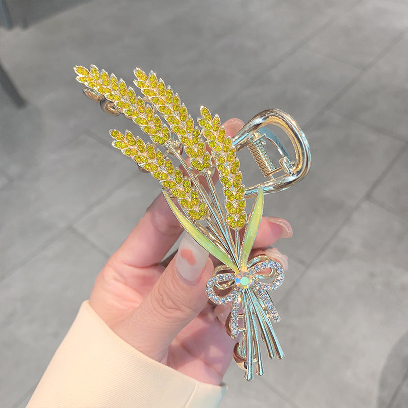 Ear of Wheat Rhinestone Hair Clip L4357