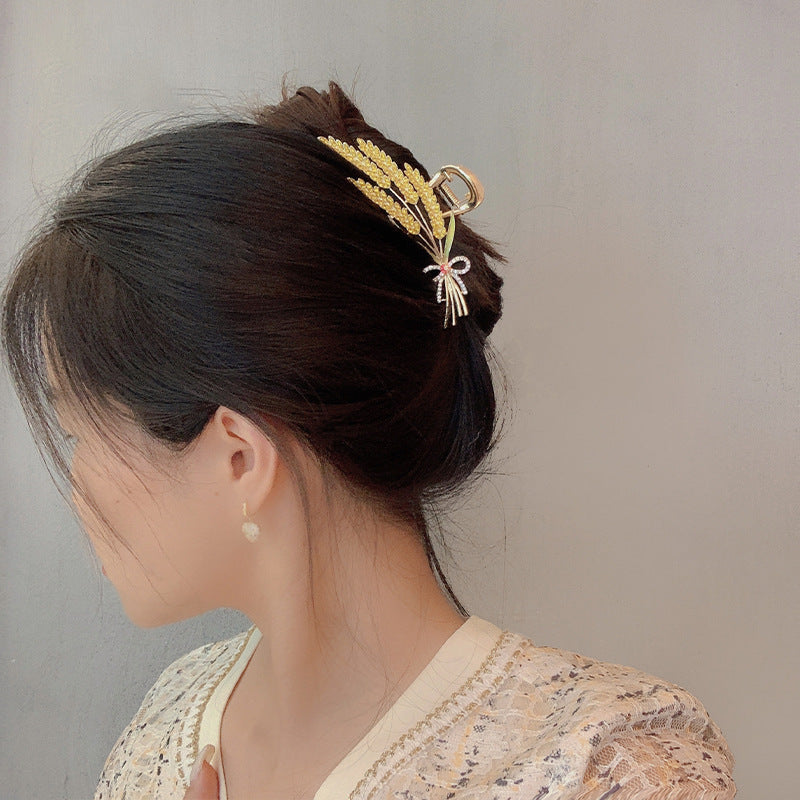 Ear of Wheat Rhinestone Hair Clip L4357