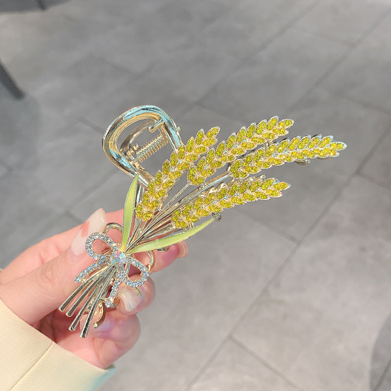 Ear of Wheat Rhinestone Hair Clip L4357